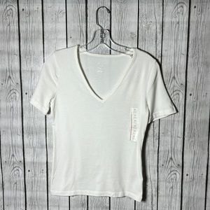 A new day white shirt sleeve v-neck shirt size XS